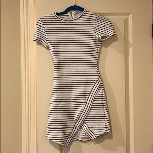 Blue and white stripe dress